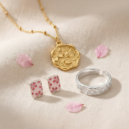 The Kanzashi Trio — top-down banner view of all three Sakura pieces
